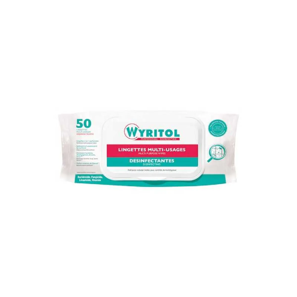 Wyritol Lingettes Désinfectantes Multi-Usages - 50 Lingettes