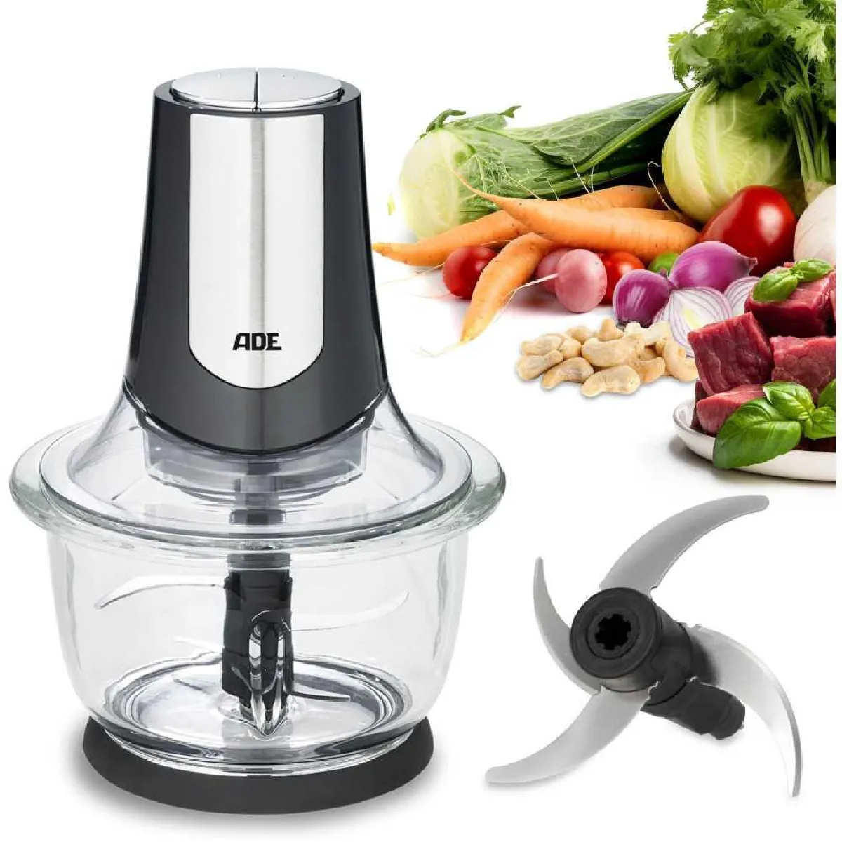 Ade Noir Hachoir Multi 1,2 L /Inox