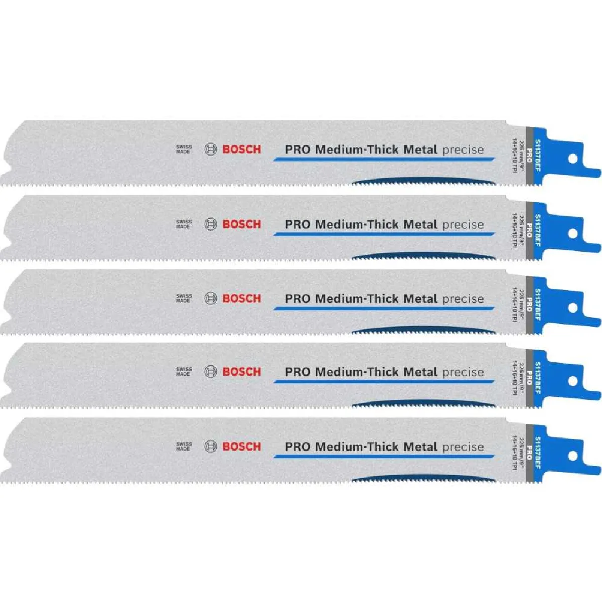 PRO S1137BEF Lame de scie sabre 225 mm Bi Metal 3x3 14 18 TPI T shank