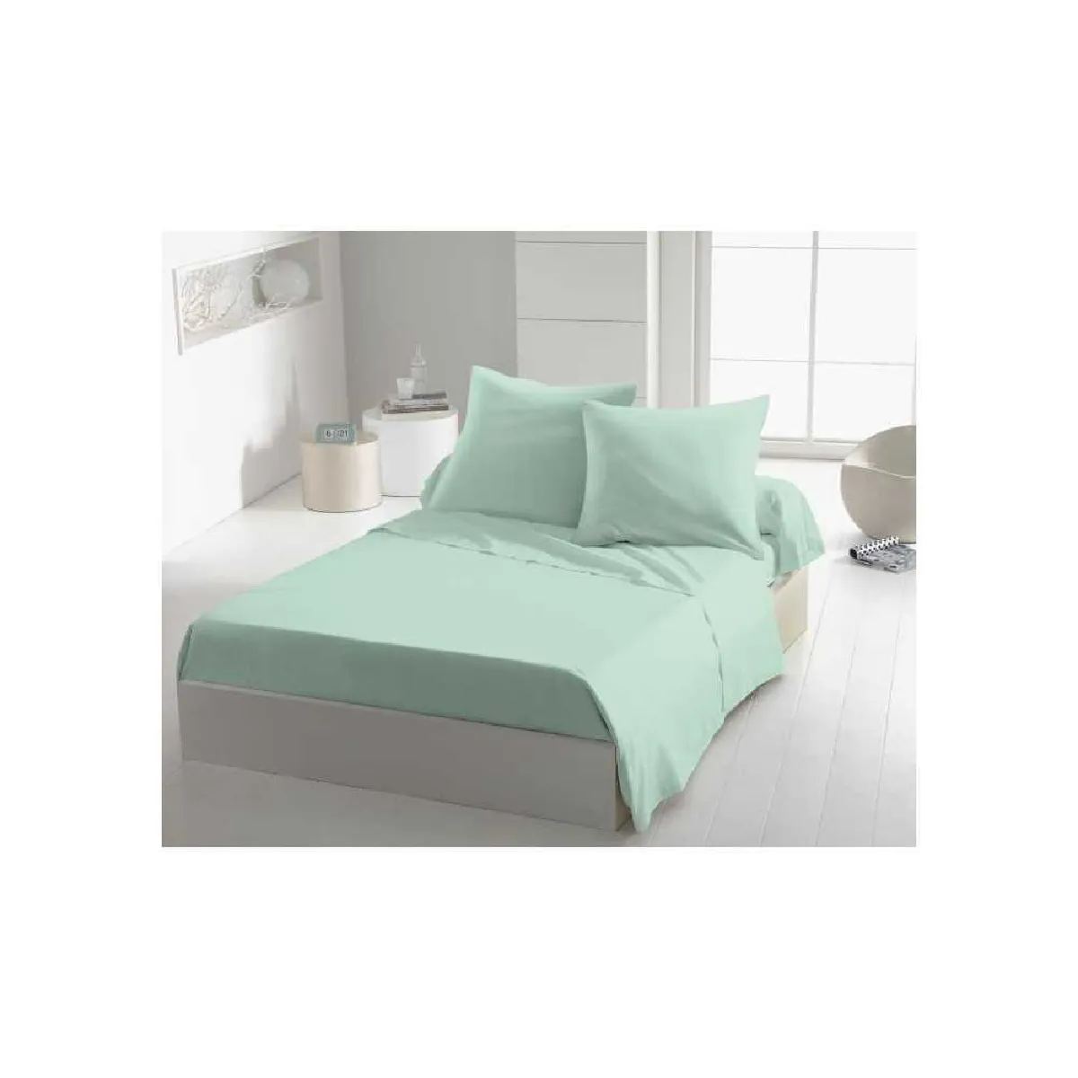 HP72095 Drap plat 240x300 cm microfibre 82 g/m² Vert d'eau