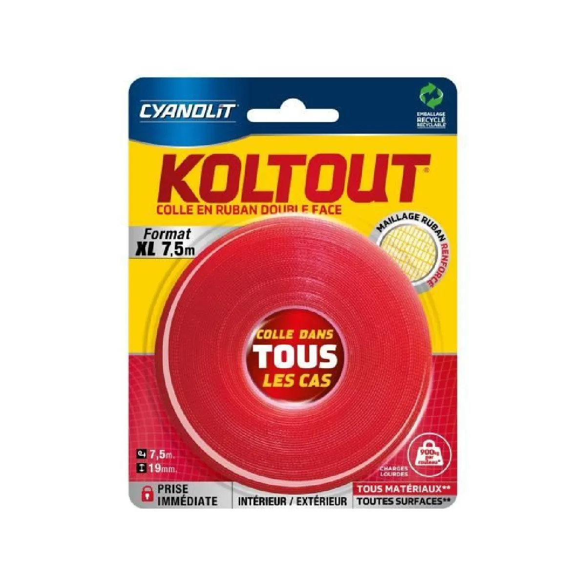 Cyanolit - Ruban Koltout Pro 7,5 m x 19 mm - Multicolore