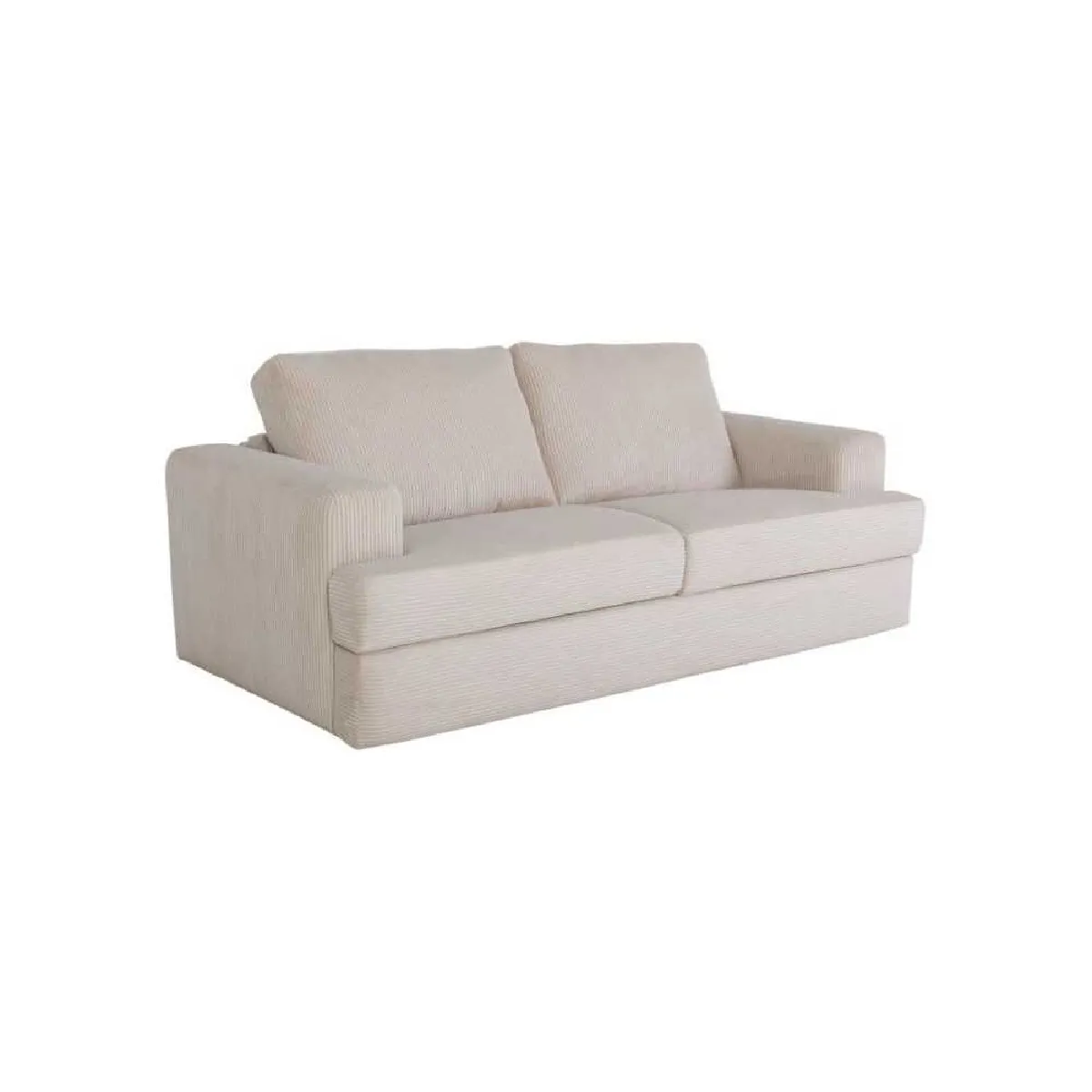 Dunlopillo Igor Canapé Convertible Express 3 Places Velours Côtelé Perle 231X107x90