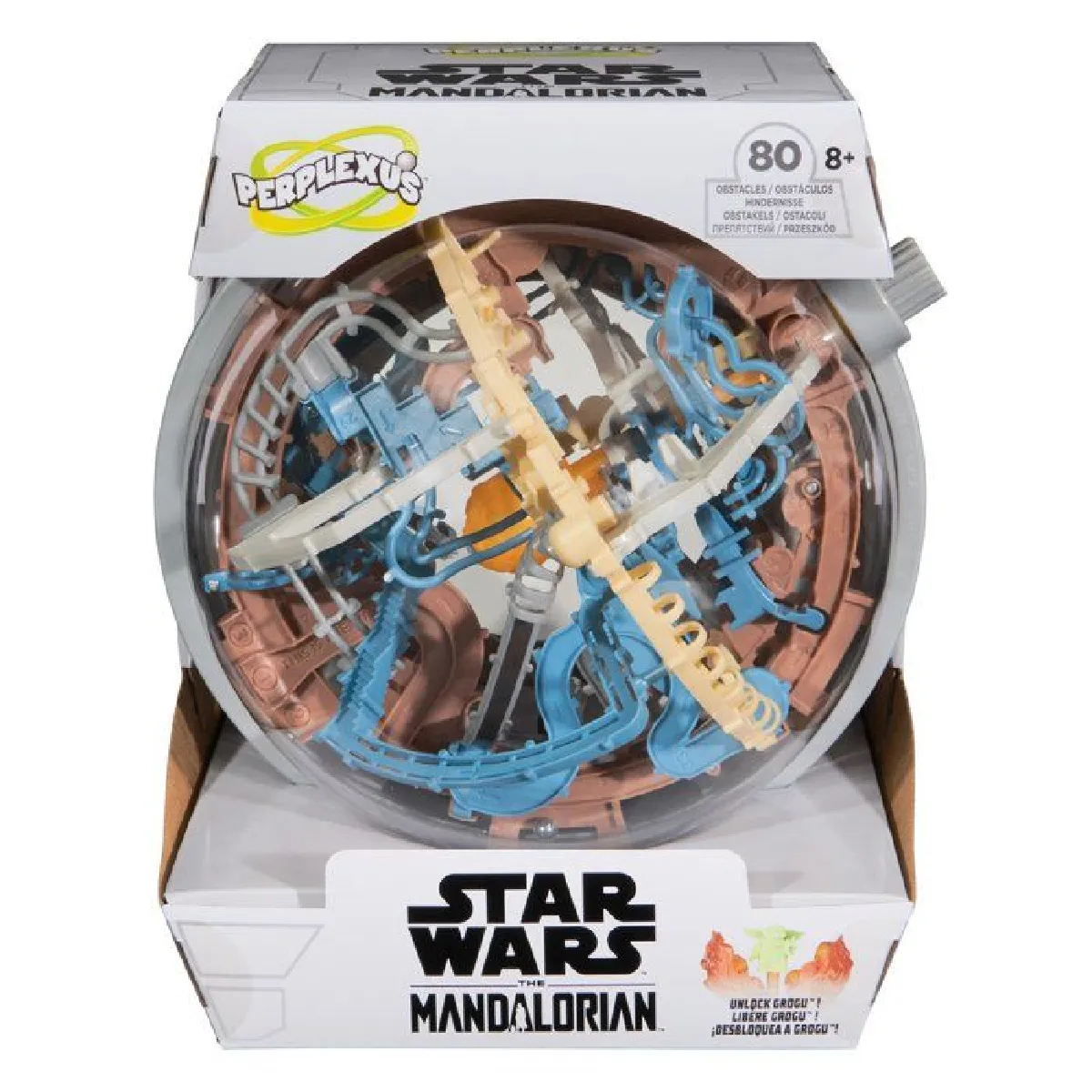 Asmodee Beige Casse-Tête 3D Perplexus (Asmodee) Star Wars The Mandalorian 80 Obstacles Sphère Transparente - Neuf - Image 4