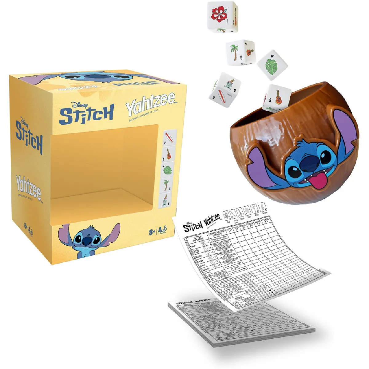 WINNING MOVES  Yahtzee Stitch Disney jeu de d&eacute;s