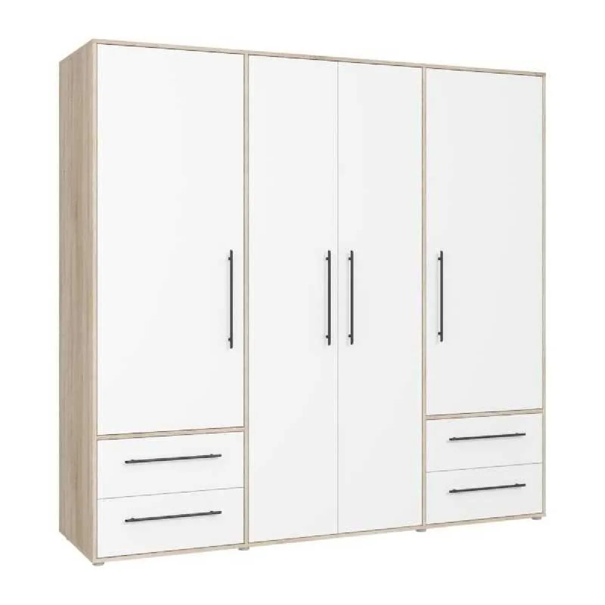 Mokinoo Armoire 4 portes - Blanc mat