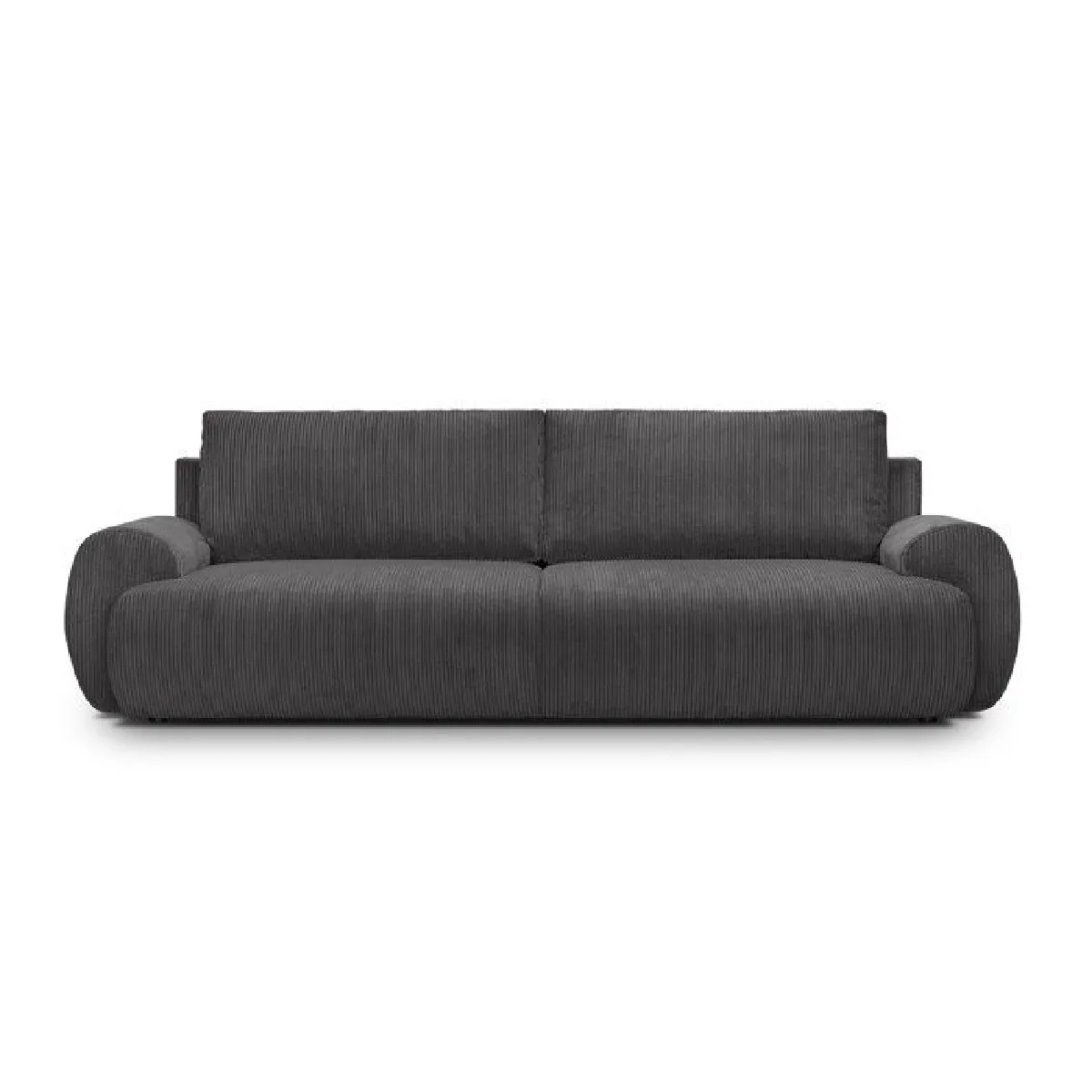 MILO Canap convertible 3 places 254 x 99 x 84 cm velours ctel gris anthracite coffre