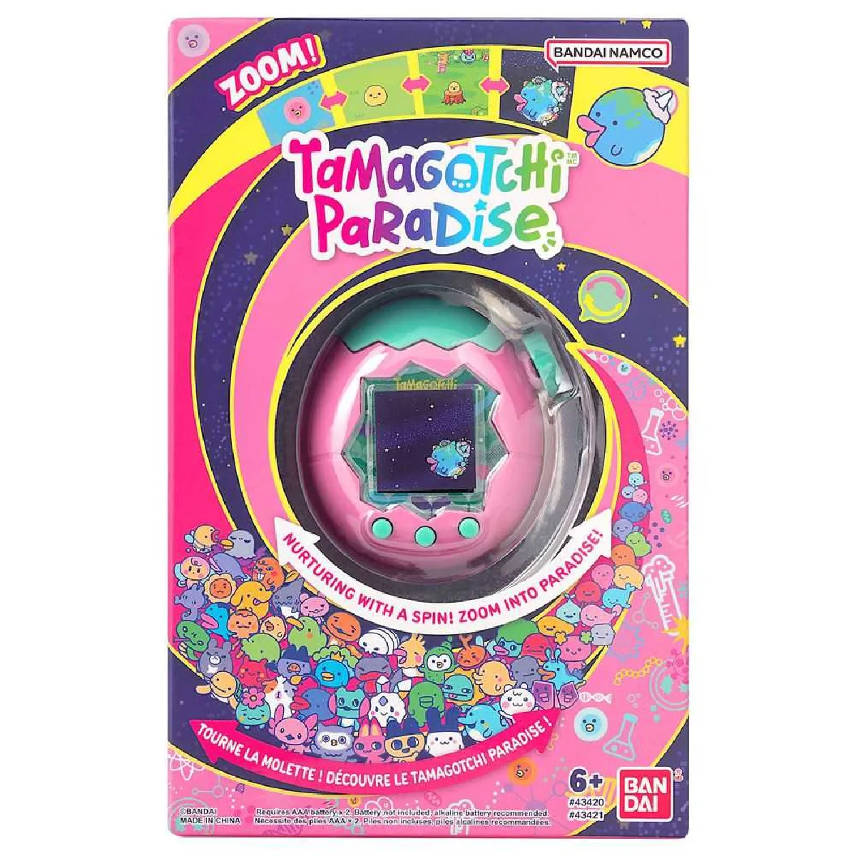 Tamago tchi Paradise Land Compagnon interactif œuf rose/vert