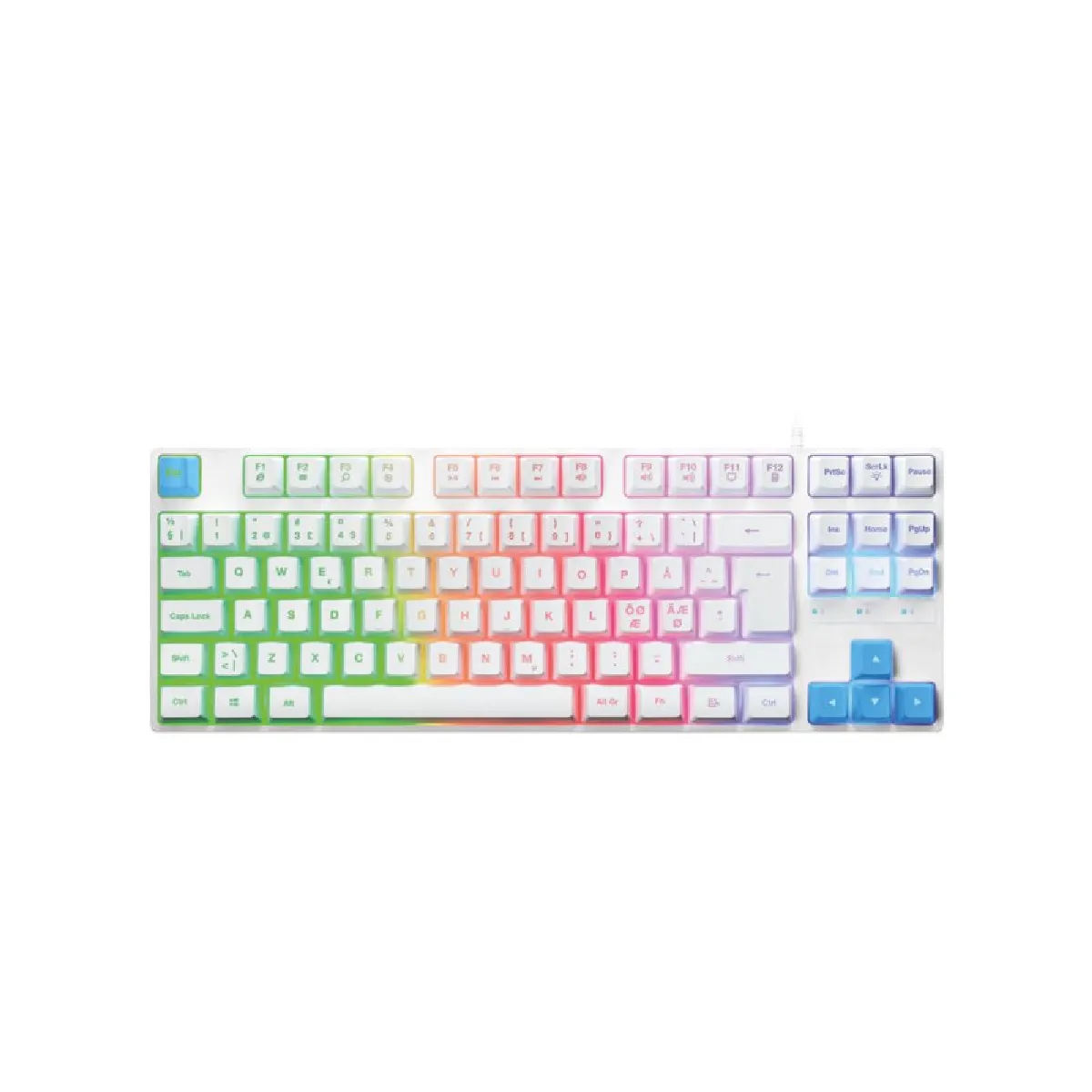 ALPHA OMEGA PLAYERS Gama TKL Clavier 88 touches AZERTY TKL blanc bleu