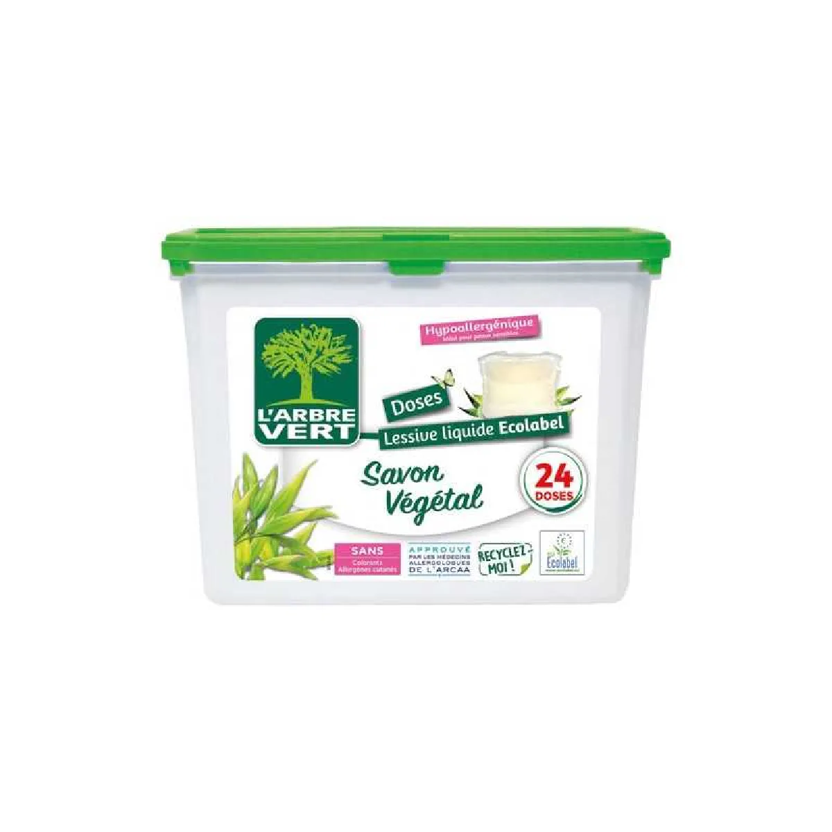 Lessive Capsules Peaux Sensibles Savon Végétal 'arbre La Boîte De 24 Capsules - vue 2