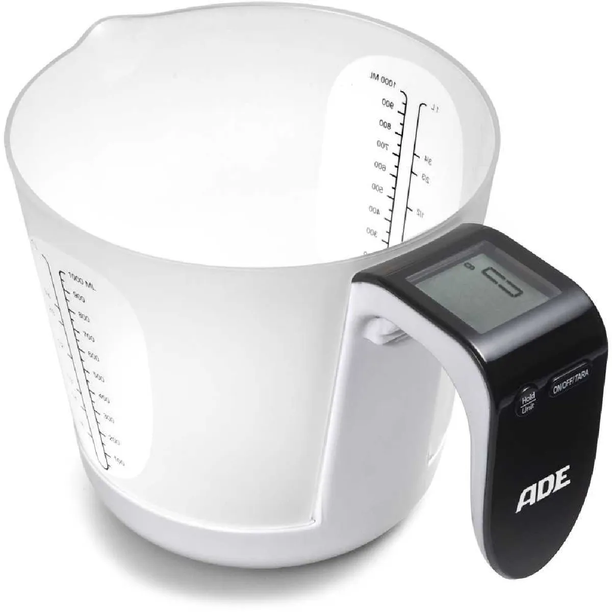 ADE Franca Balance de cuisine 3 kg gobelet doseur 1 L &eacute;cran LCD
