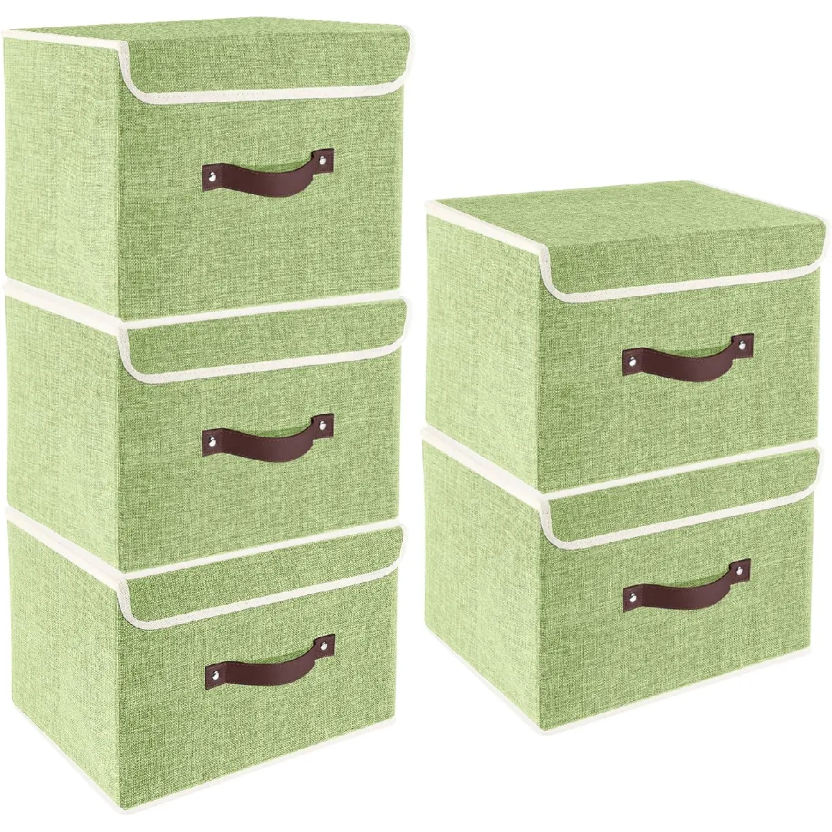 Vendos85 Vert Set De 5 Boîtes De Rangement Pliables