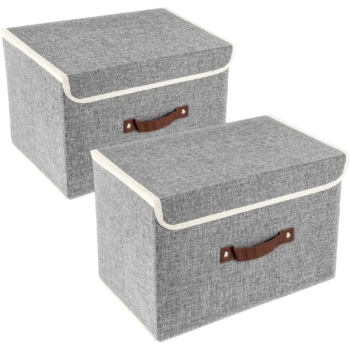 Vendos85 Gris Boîtes De Rangement Pliables X2