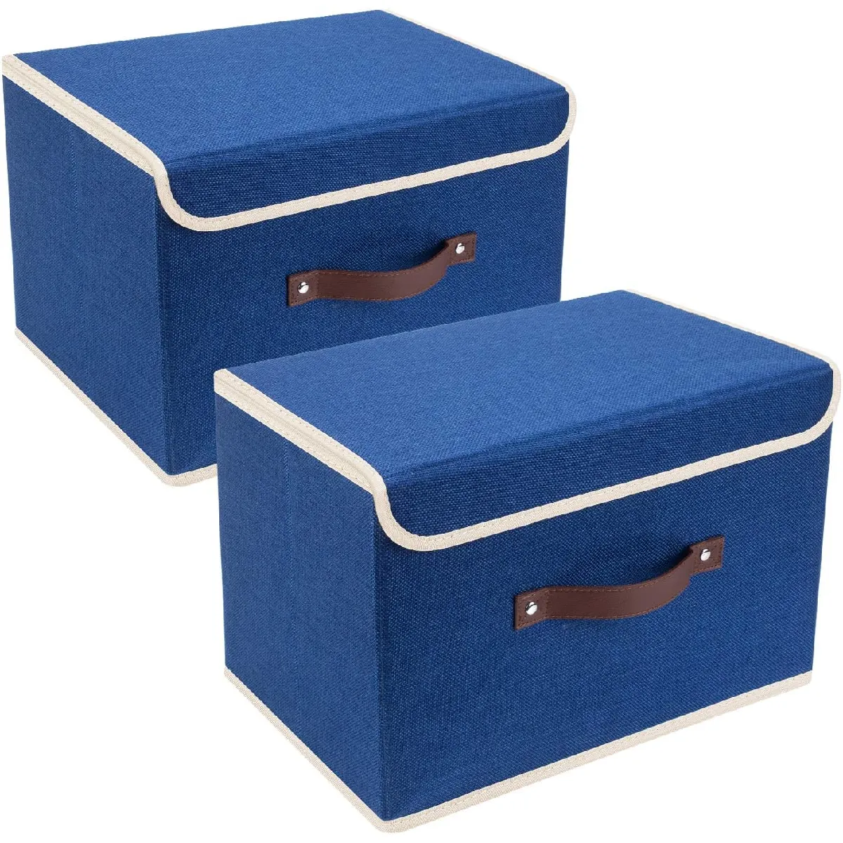 Vendos85 Bleu Set De 2 Boîtes De Rangement Pliables