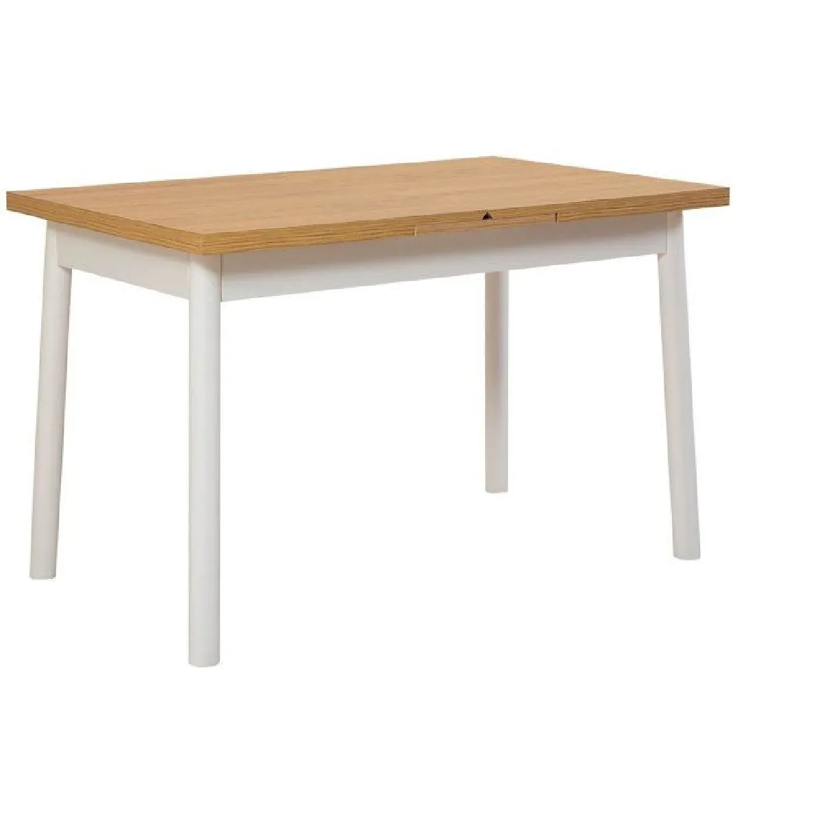 Table extensible de 120 à 153 cm décor hêtre et blanc