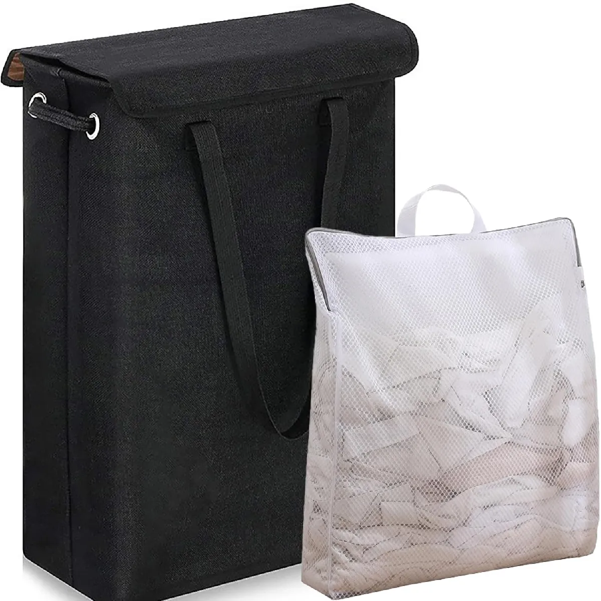 Vendos85 Noir Panier À Linge Pliable