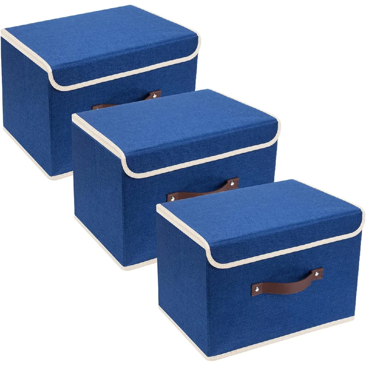 Vendos85 Bleu Set 3 Boîtes De Rangement