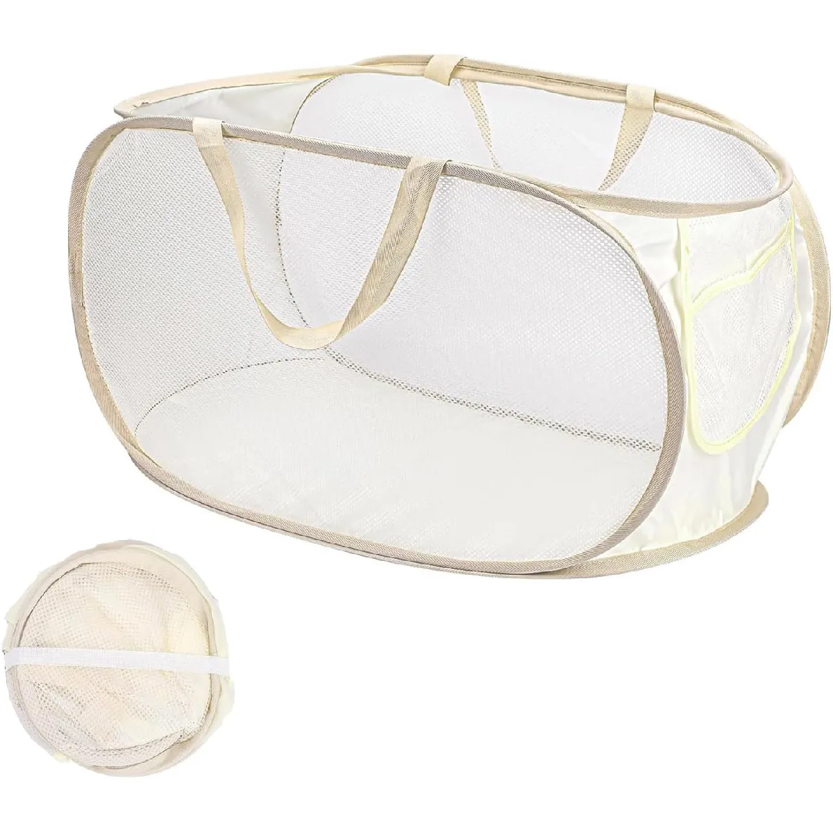 Vendos85 Blanc Panier À Linge Pliable