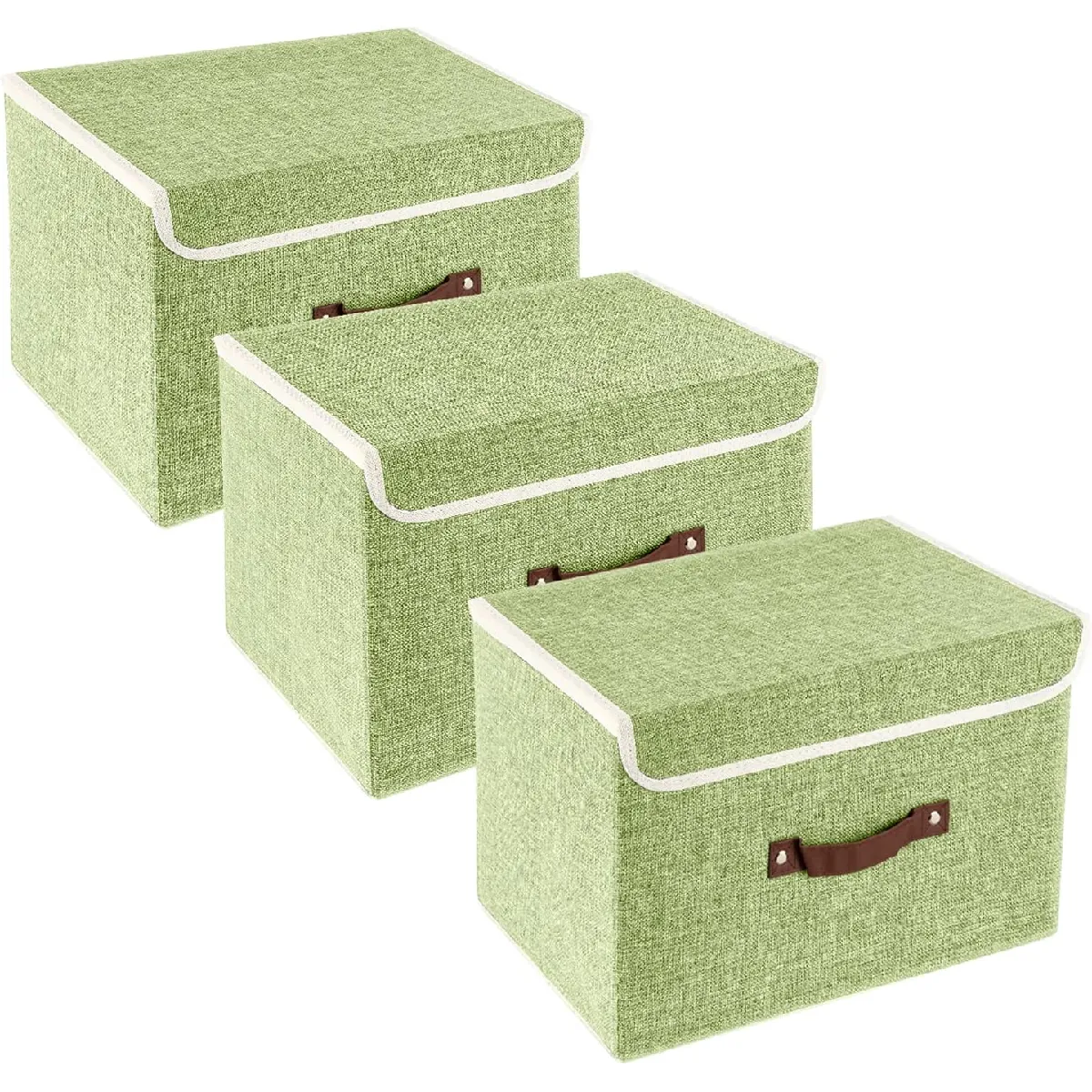 Vendos85 Vert Set 3 Boîtes De Rangement Pliables