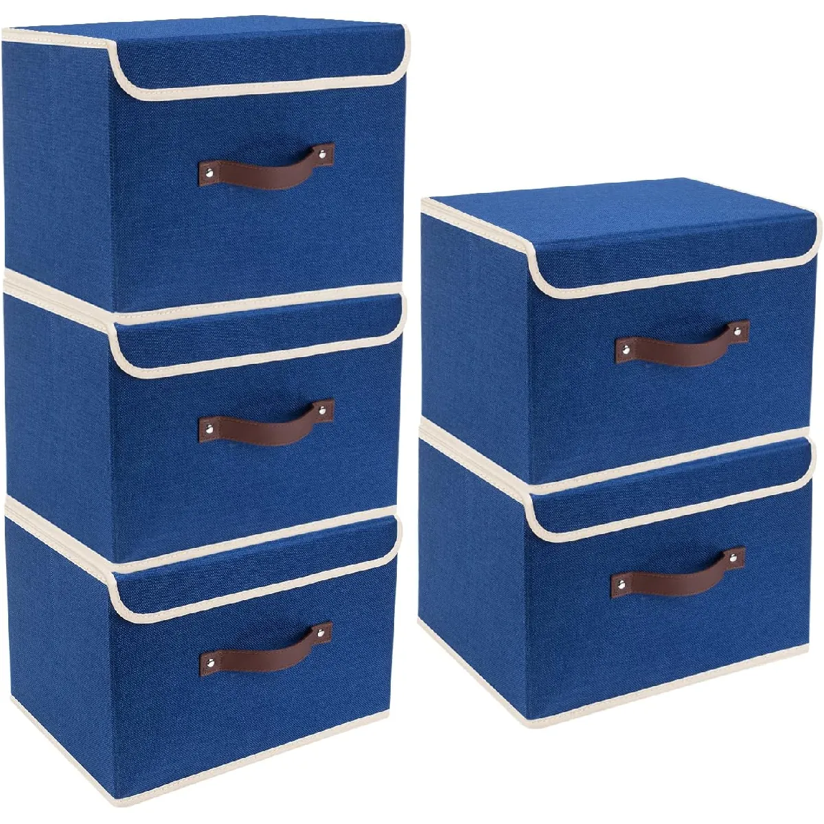 Vendos85 Bleu Set 5 Boîtes De Rangement