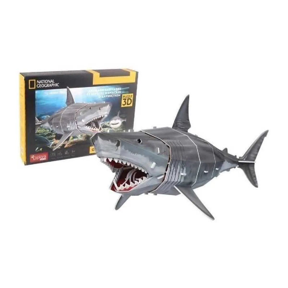 155256242 Puzzle 3D Grand Requin Blanc kit 72 pièces 38 cm