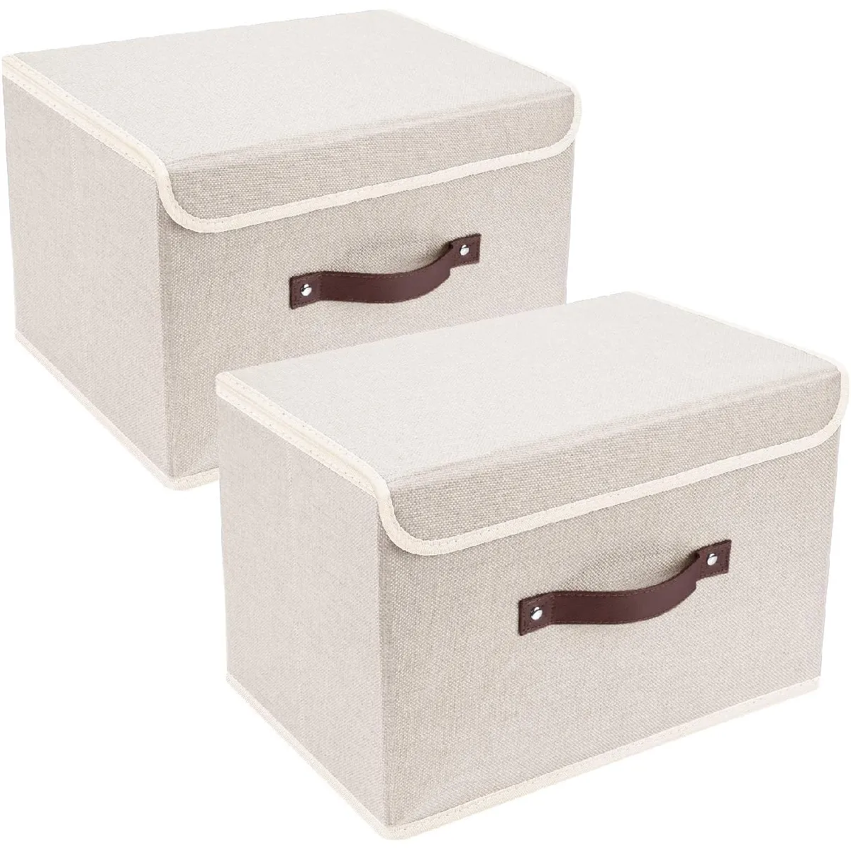 Vendos85 Beige Set 2 Boîtes De Rangement