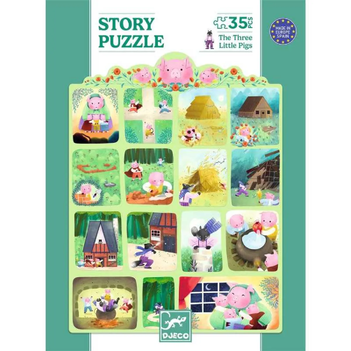 Djeco Puzzle 35 Pièces Les Trois Petits Cochons - Image 3