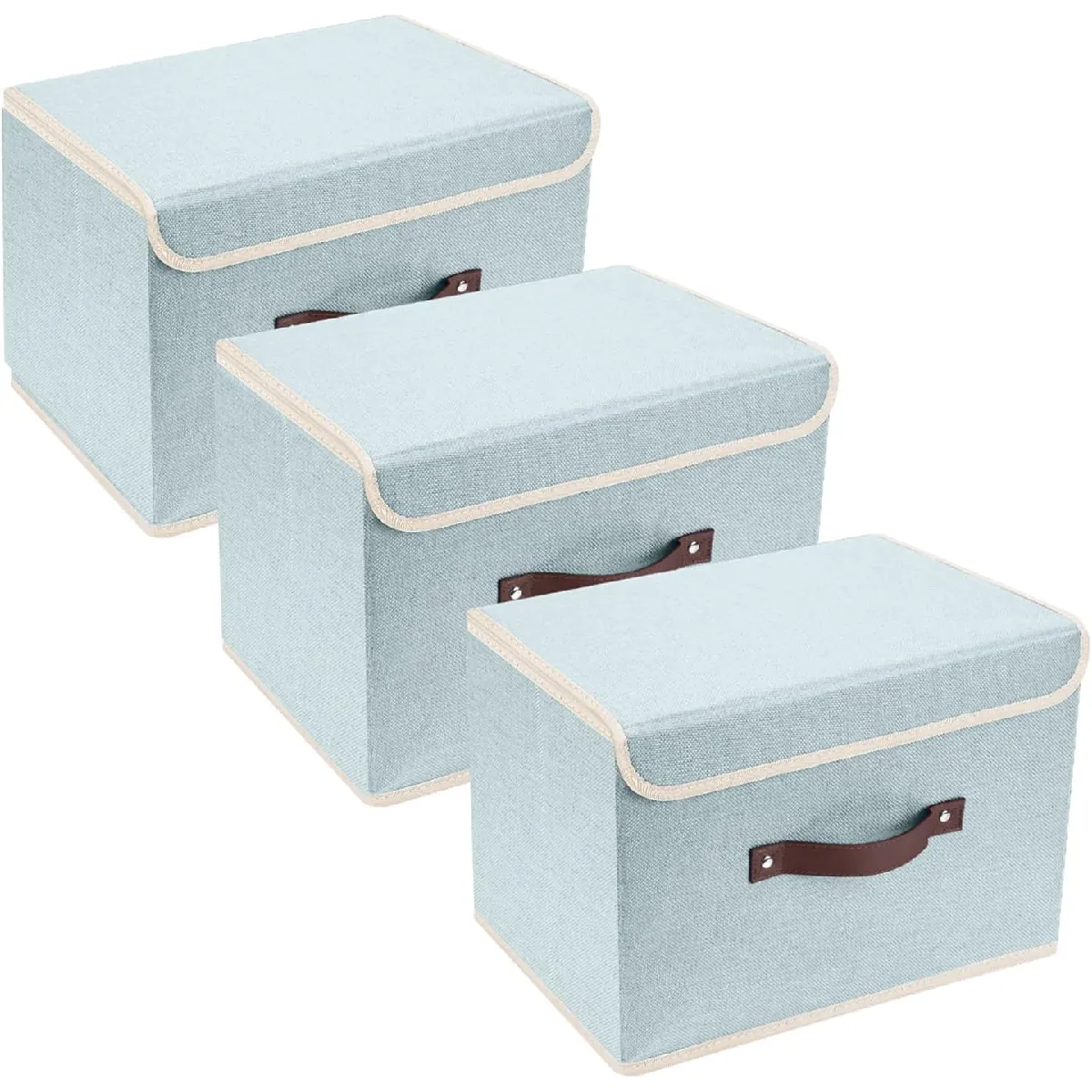 Vendos85 Bleu Set De 3 Boîtes De Rangement