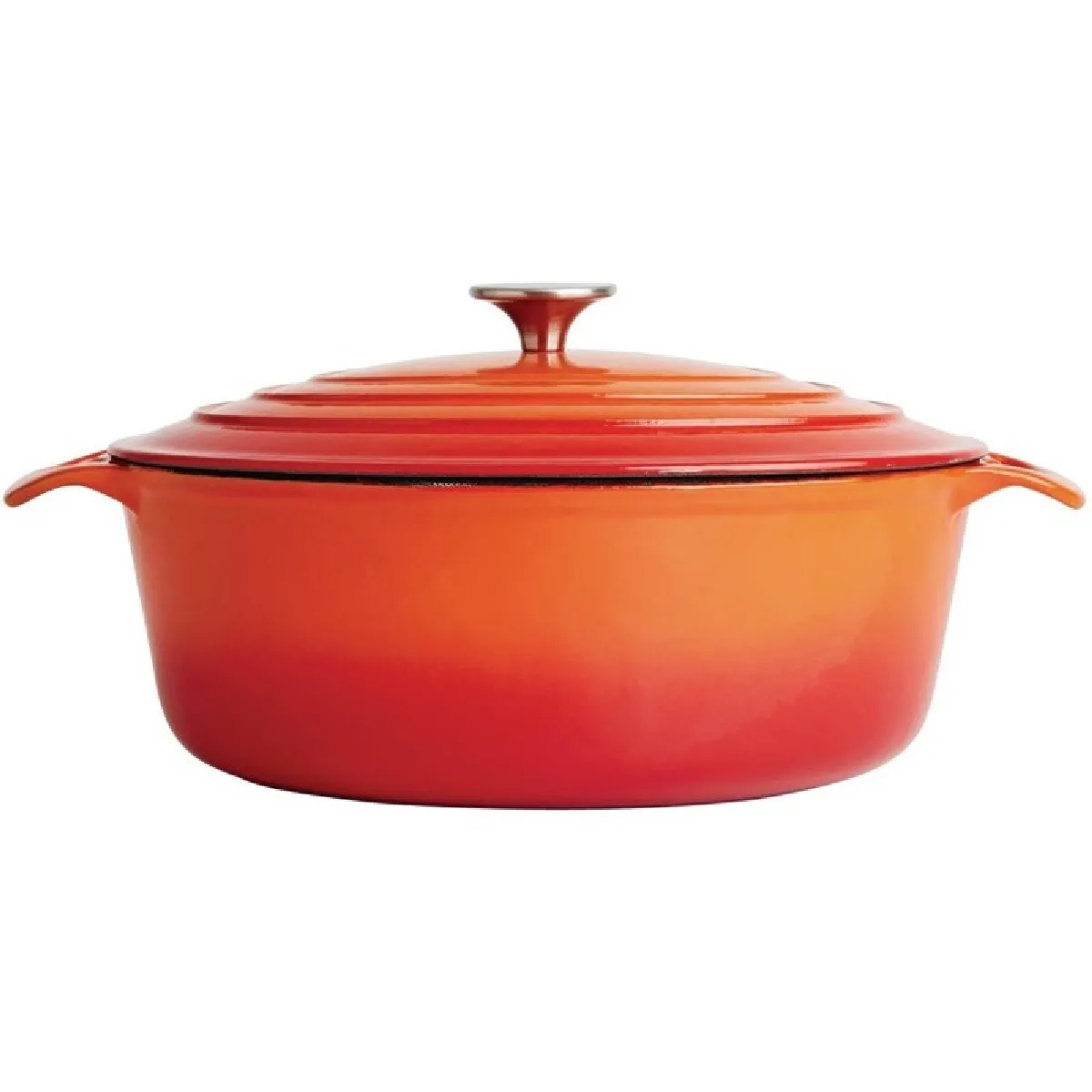 Vogue Orange Cocotte En Fonte Ovale 5 L
