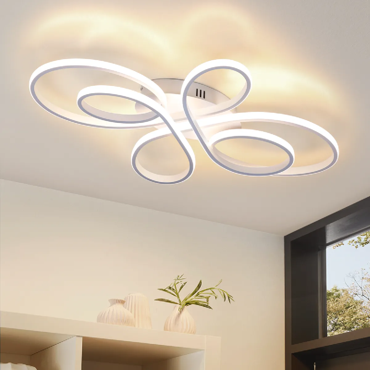 Nettlife Plafonnier LED salon - Blanc