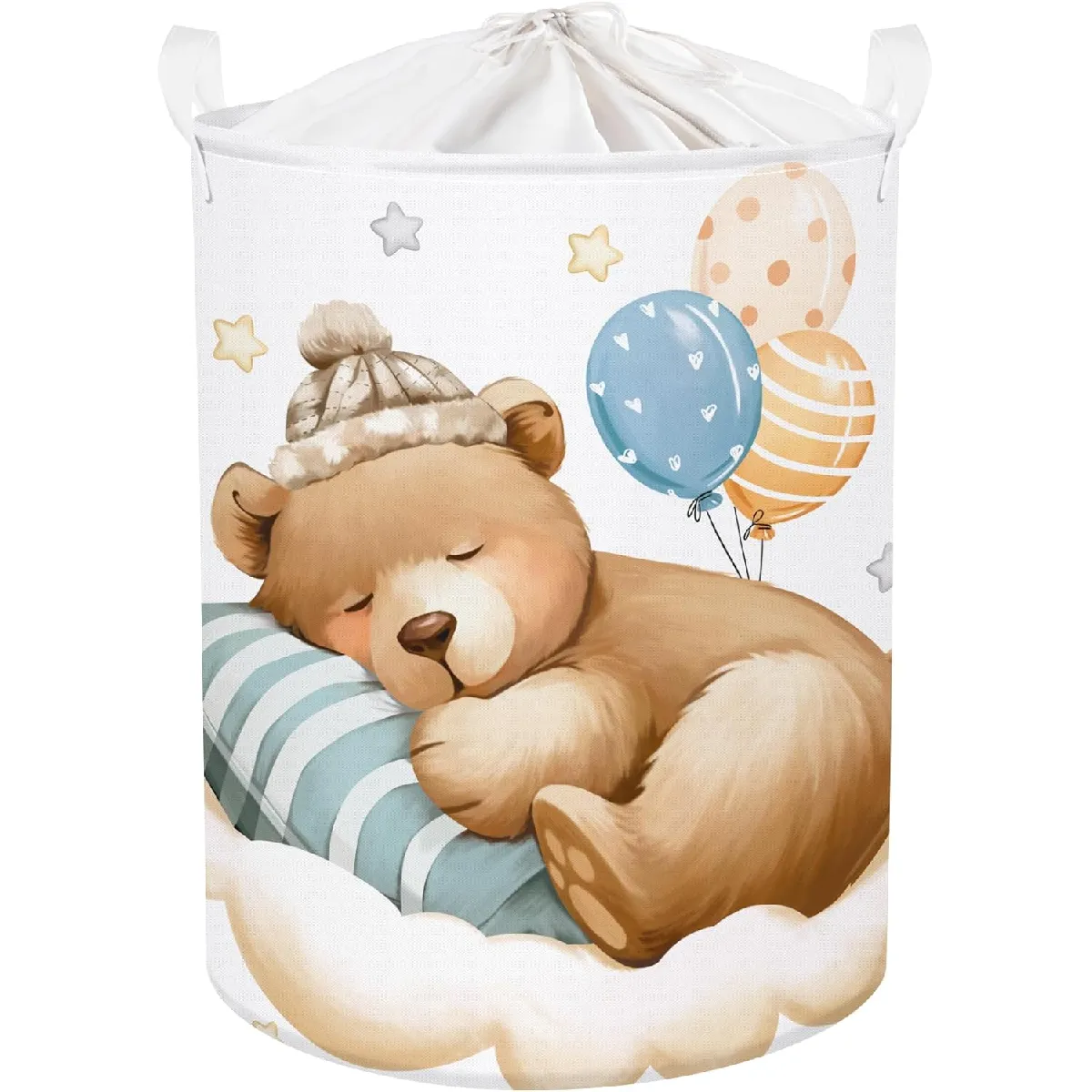 VENDOS85  Panier &agrave; linge pliable - Multicolore