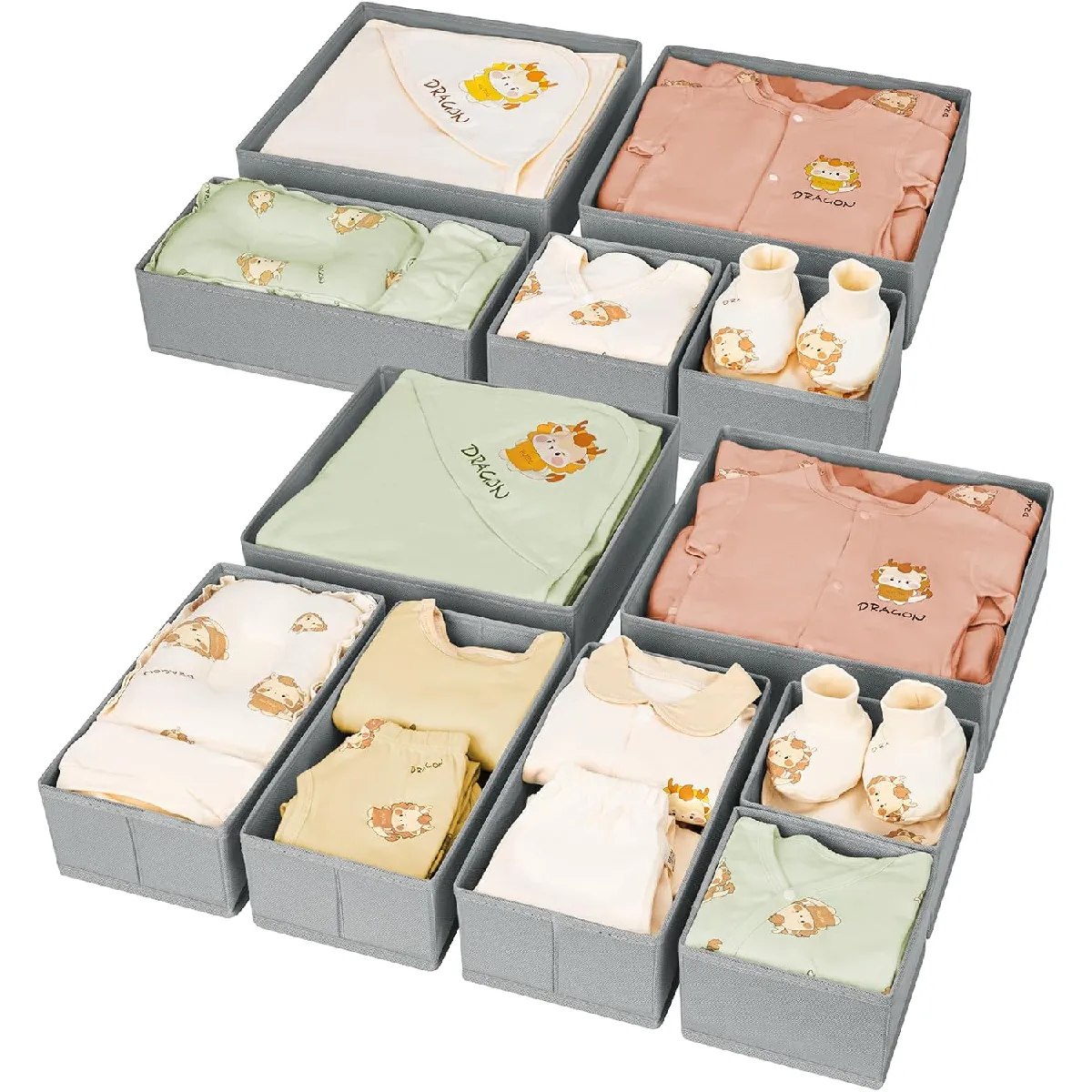 Vendos85 Gris Organiseurs De Rangement Tissu