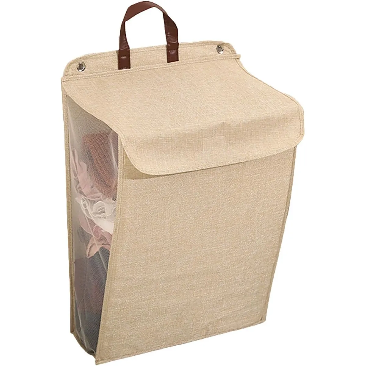 Vendos85 Beige Panier À Linge Mural Pliable