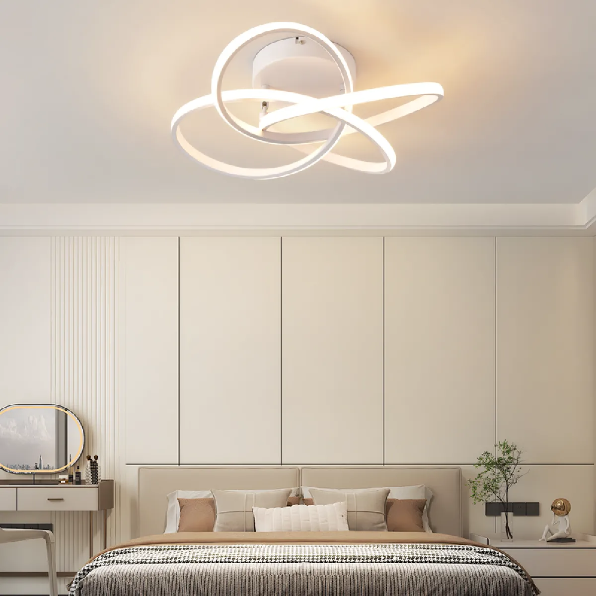 Nettlife Plafonnier LED fleur - Blanc