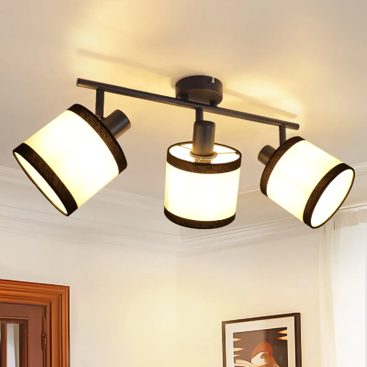 Nettlife spot 3 lampes - Noir