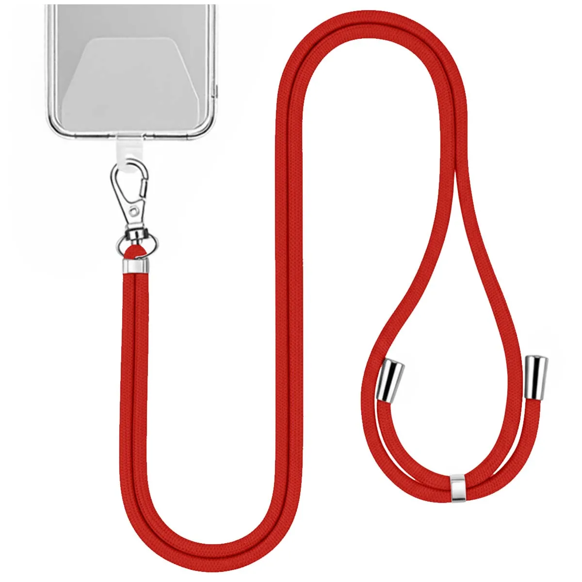 Jaym Rouge Tour De Cou 150Cm Pour Smartphone En Nylon Avec Fixation Universelle