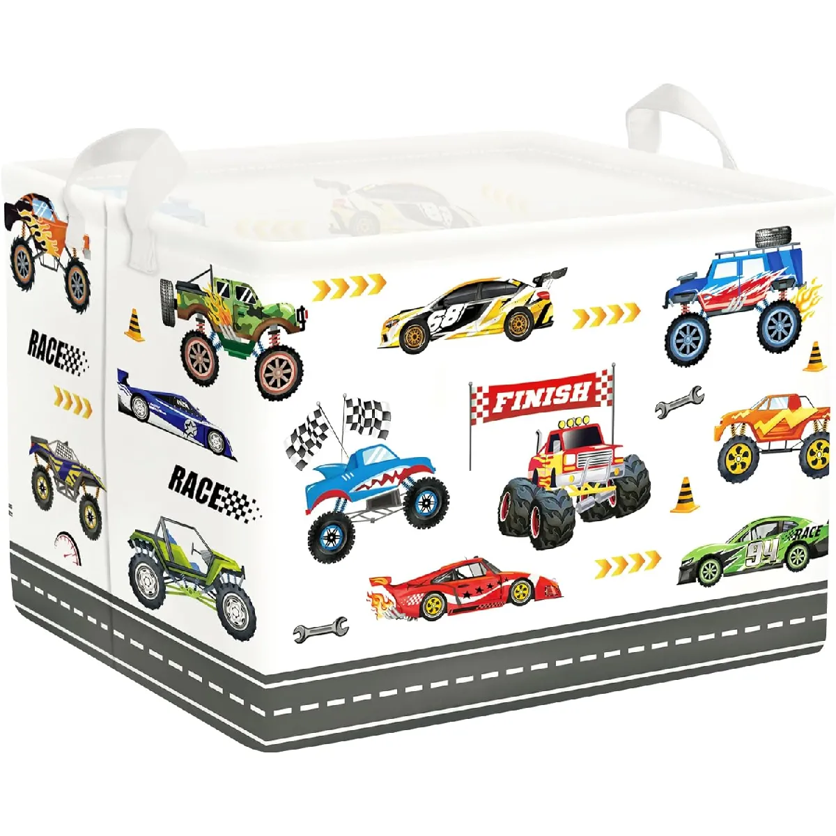VENDOS85  Panier &agrave; linge enfant camion - Multicolore