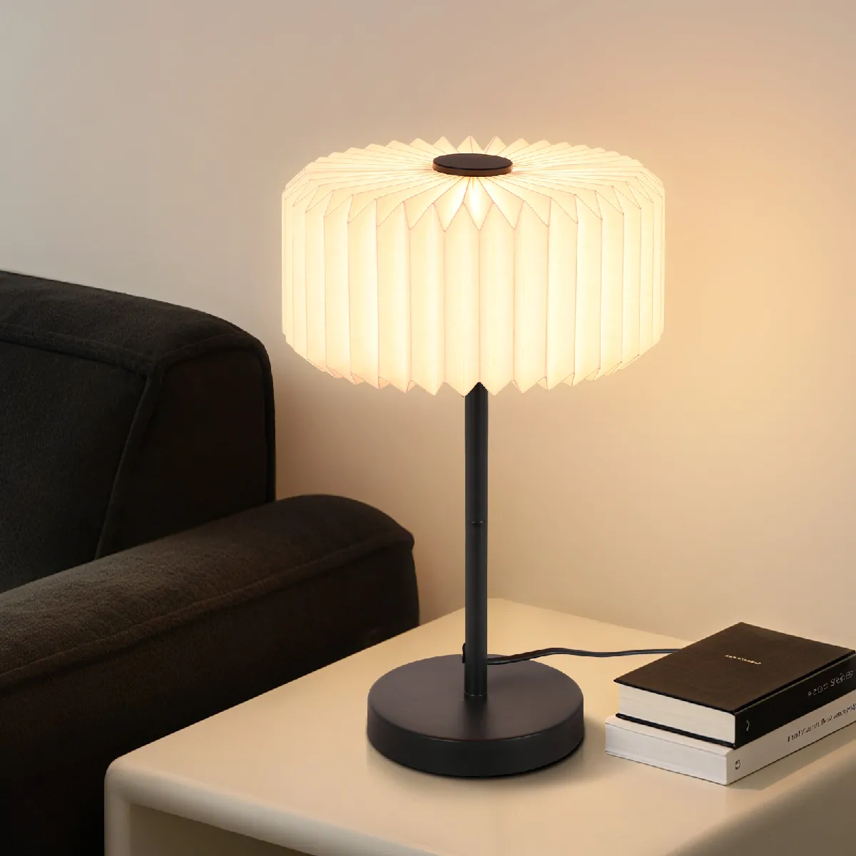 Nettlife Lampe de chevet vintage - Blanc