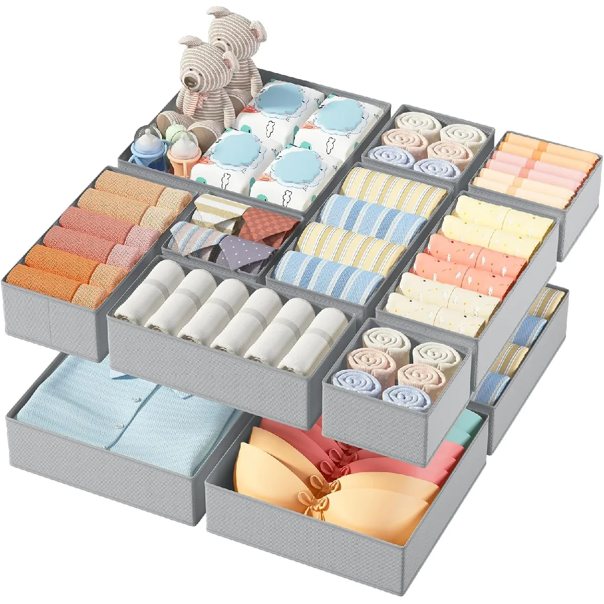 Vendos85 Gris Organisateurs De Tiroirs Pliables