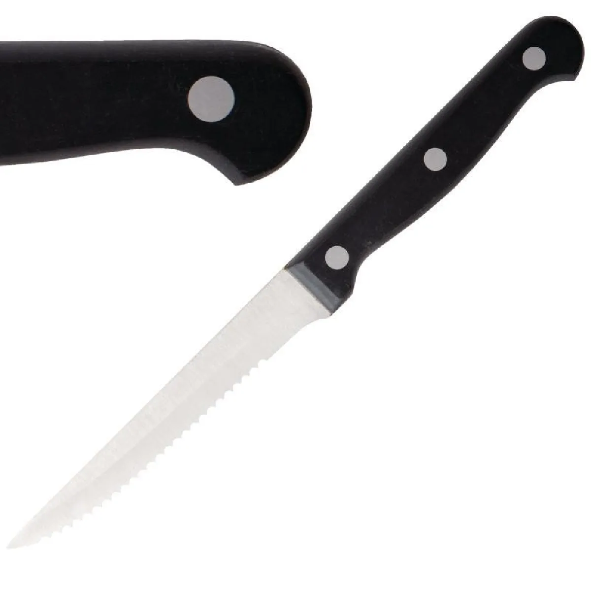 Couteau à Viande 215 mm Manche en Bois Noir Lot de 12 Olympia