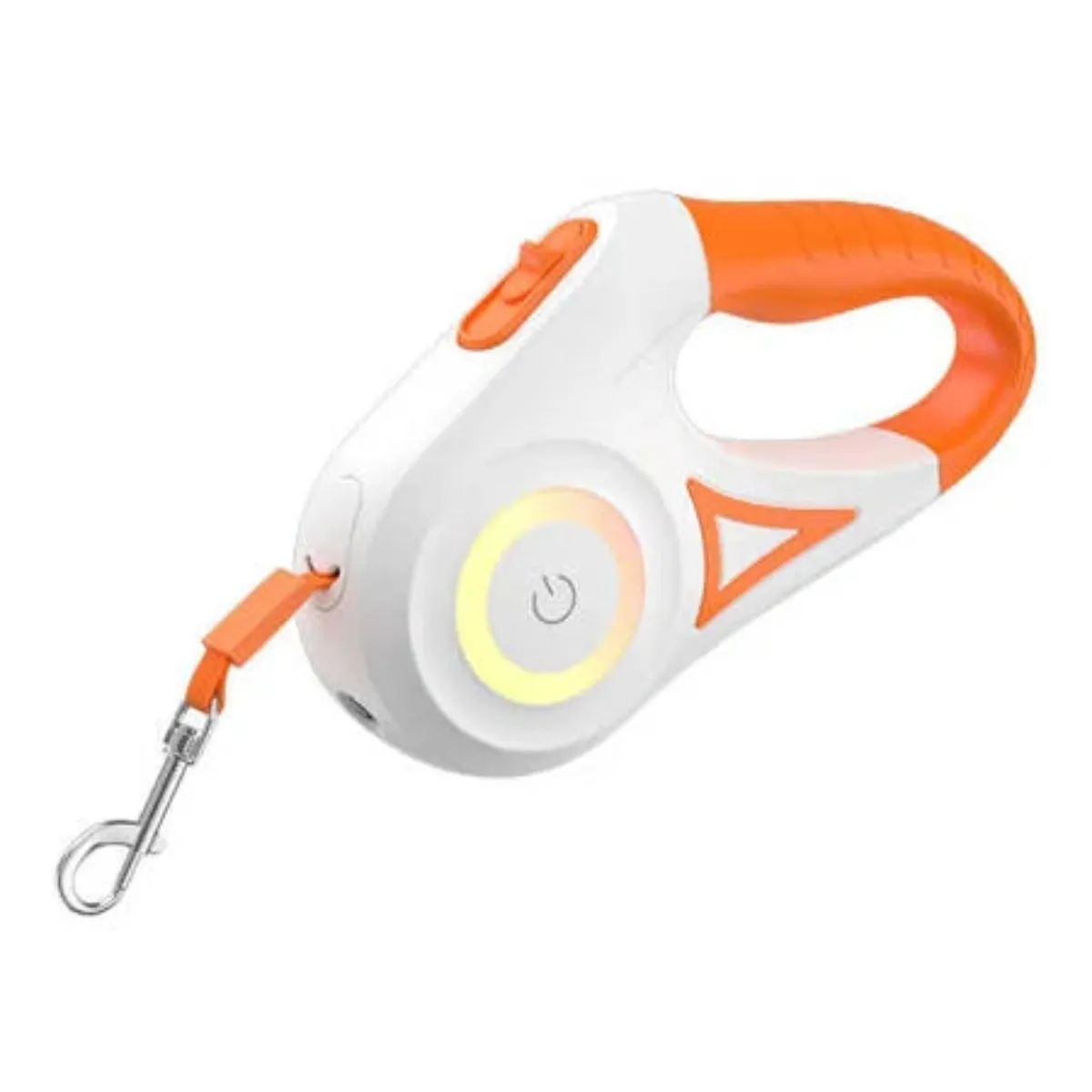 Laisse automatique pour chien Rojeco LED 5 m blanc orange