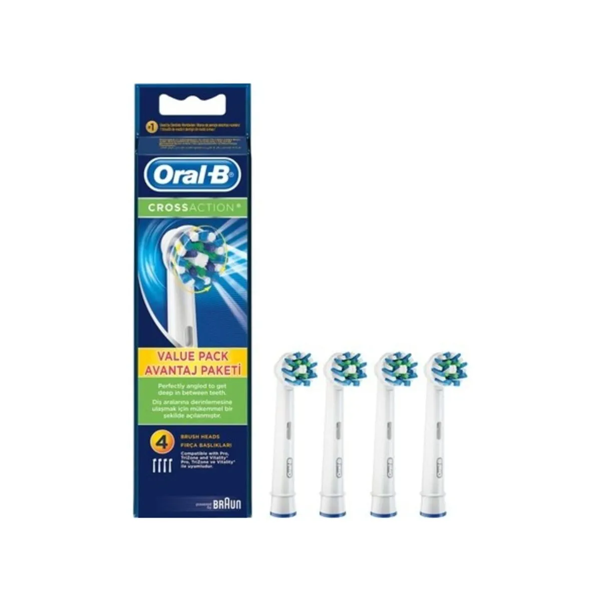 Oral B Cross action Brossette avec technologie CleanMaximiser Lot de 4