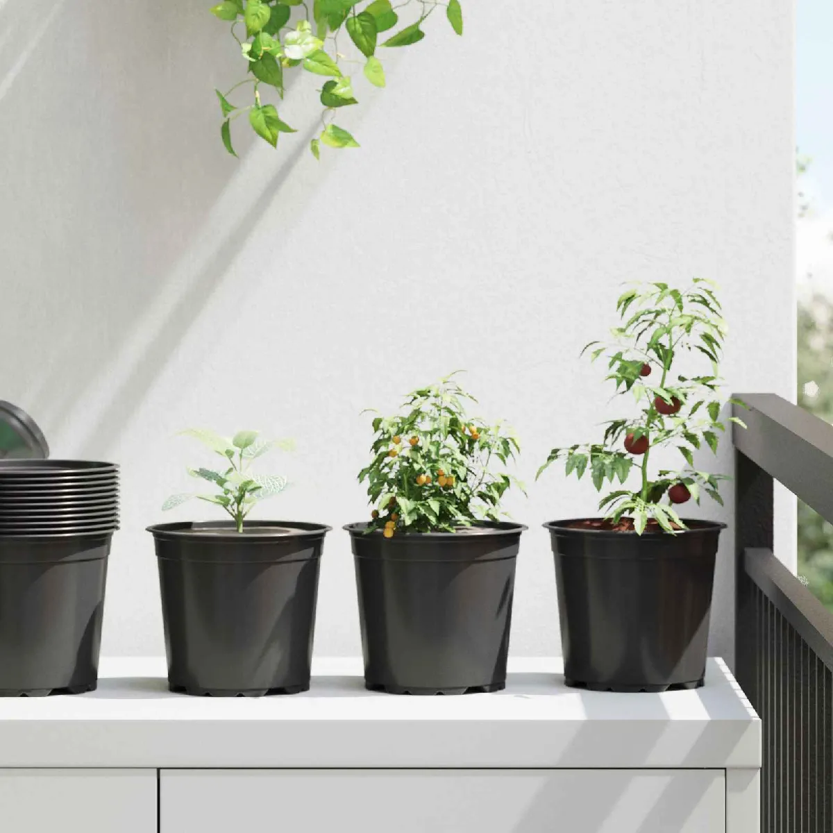 vidaXL Pot à fleurs 200 pcs Ø 15 x 12 5 cm Plastique