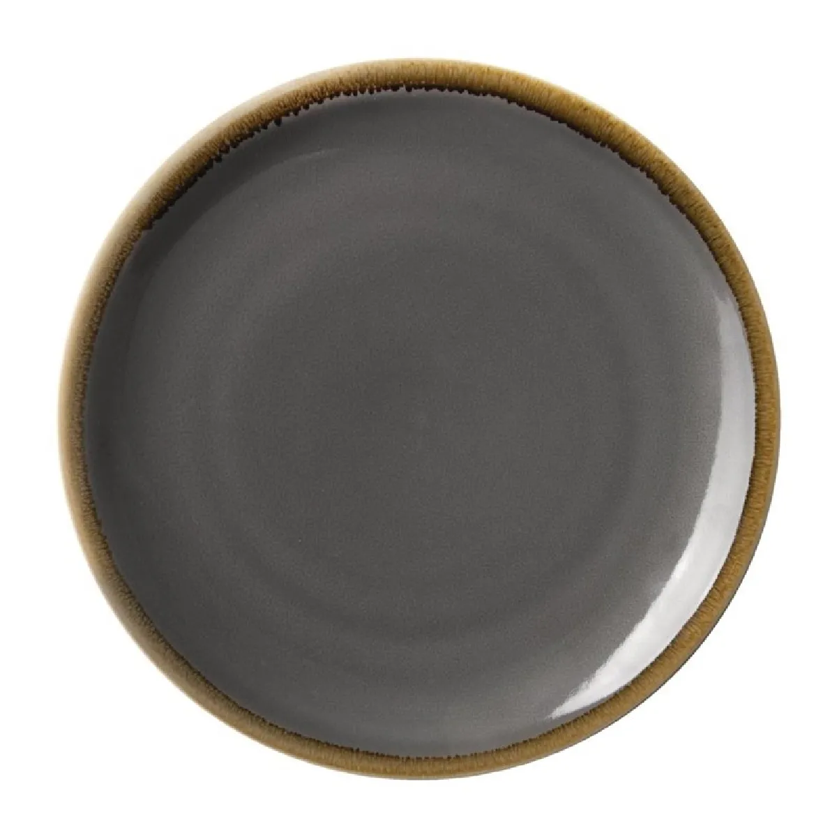 Assiette Plate Ronde Grise 230 mm - Lot de 6 - Olympia