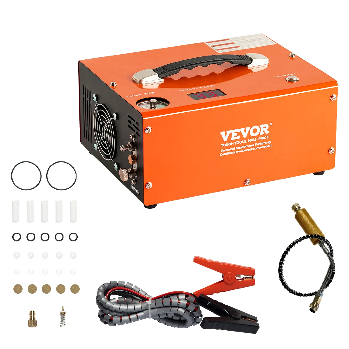 Compresseur Air PCP VEVOR 30 MPa – 12V/230V Avec Arrêt Manuel, Pour Carabine à Air