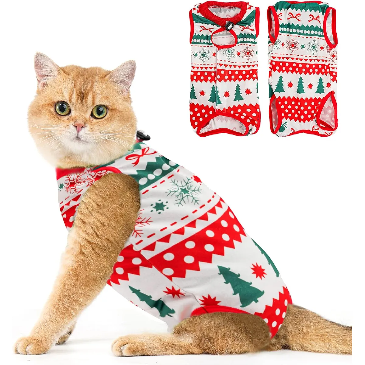 Comparer les prix de Combinaison de Récupération pour Chat Anti Léchage Peau -Noël M