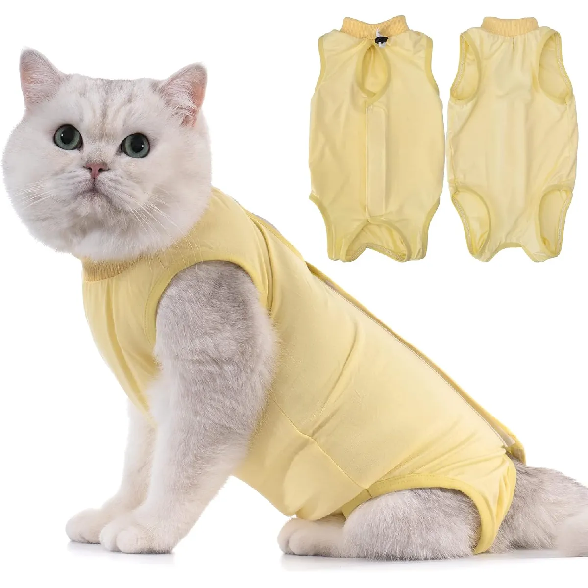 Meilleurs prix pour Combinaison de Récupération pour Chat Anti Léchage Jaune L