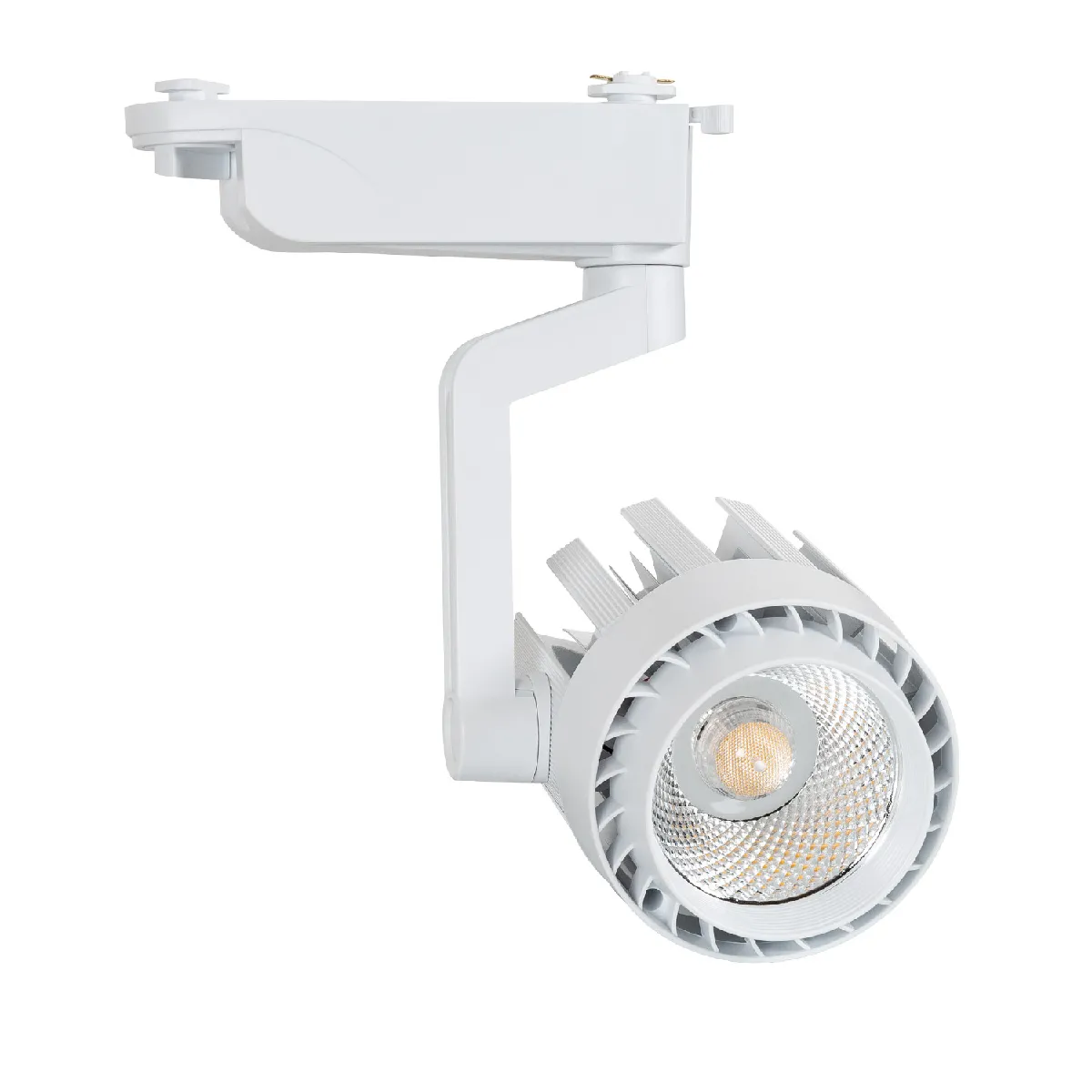 Spot LED Sur Rail Monophasé 30W Noir - 3000K Blanc Chaud, Orientable, Pour Boutique, Exposition, éclairage D'accent