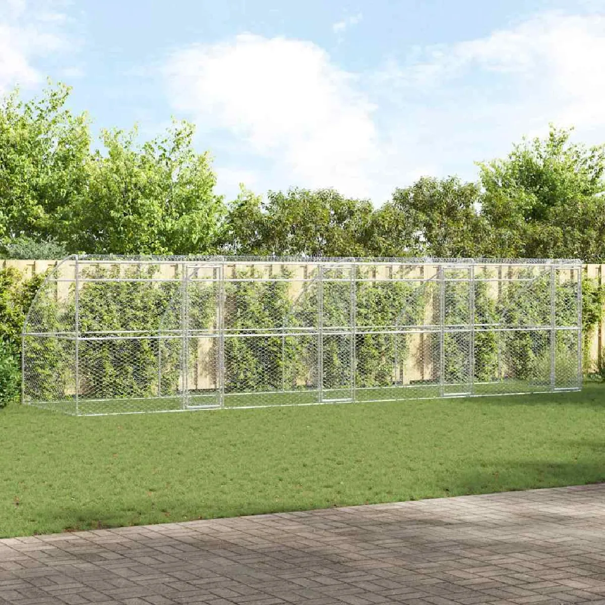 vidaXL Kennel pour Chiens 4 pcs 8 x 2 x 2 Acier - vue 2