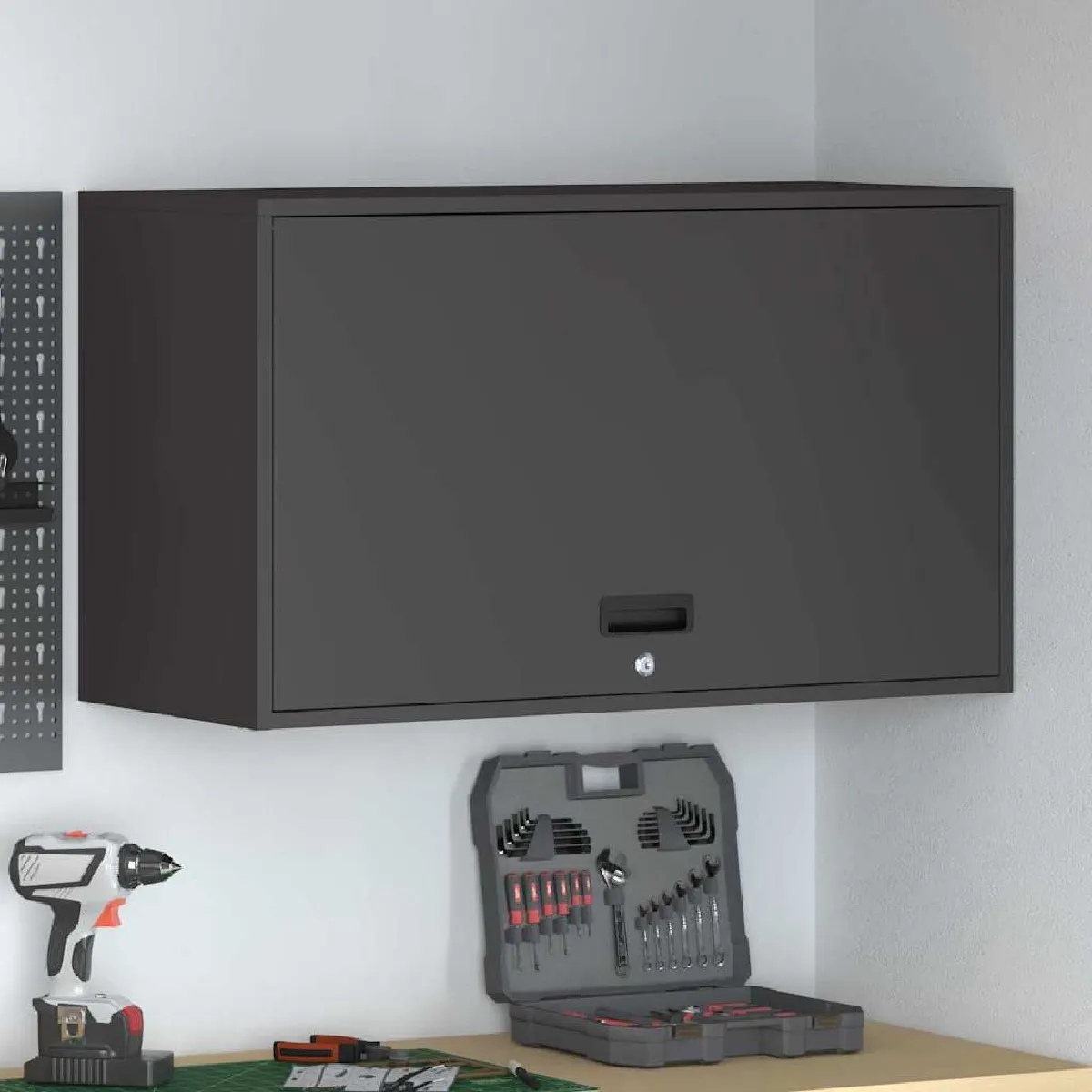 Armoire murale pour garage vidaXL 90x40x53 cm Acier revêtu de Montage mural