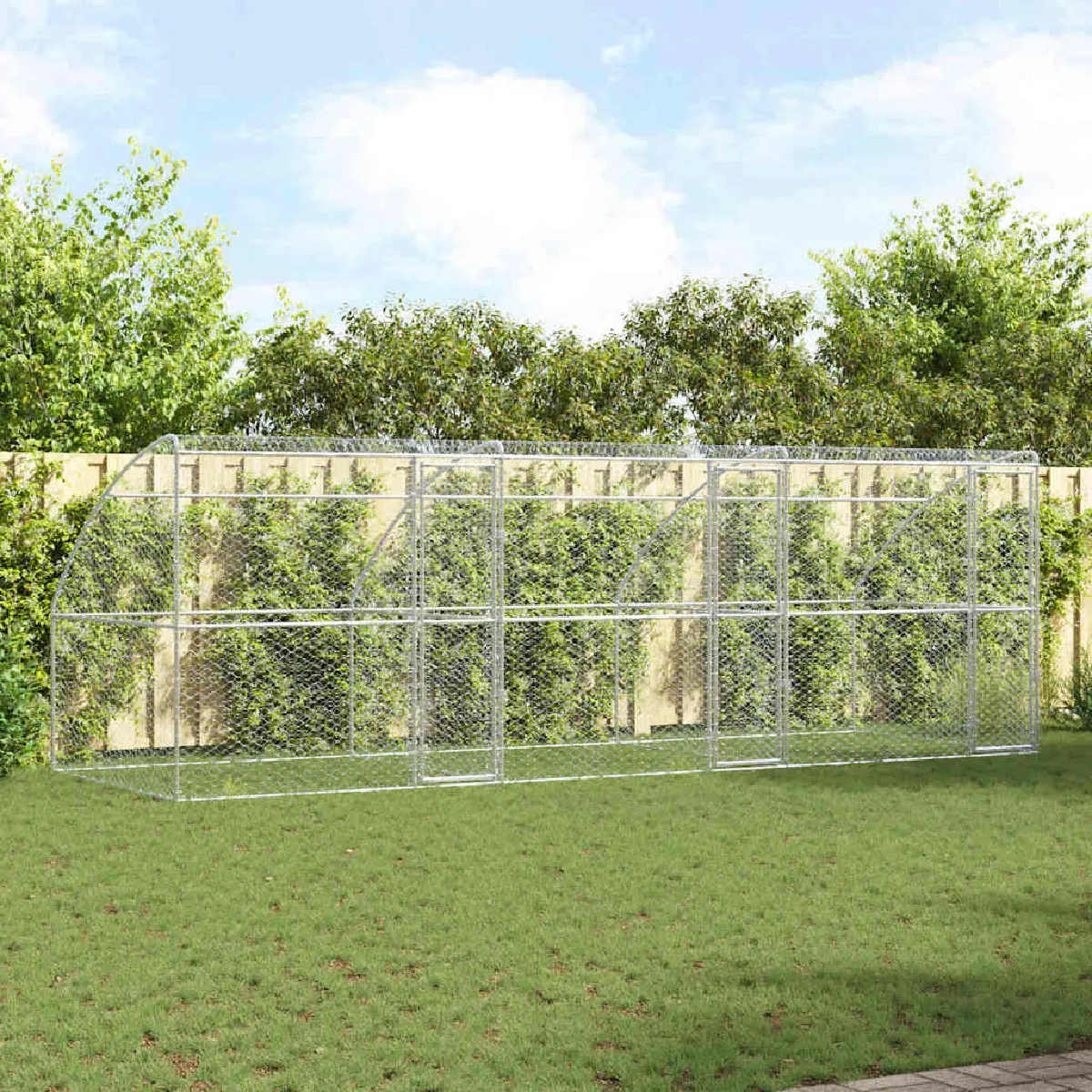 vidaXL Kennel pour Chiens 3 pcs 6 x 2 x 2 Acier - vue 4